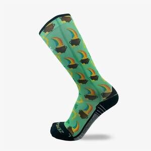 NEW ZENSAH unisex - knee high printed socks in lucky st. patricks day/green